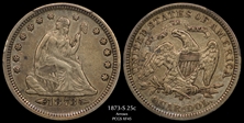 1873-S 25C Arrows XF45