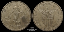 1907-S Peso AU58