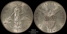 1904-S Peso AU55