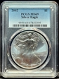 2002 $1 Silver Eagle MS69