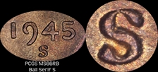1945-S 1C MS66RB