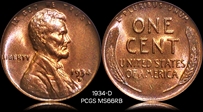 1934-D 1C MS66RB