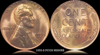 1955-S 1C MS66RB