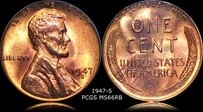 1947-S 1C MS66RB