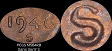 1946-S 1C MS64RB