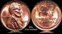 1936 1C MS66RB