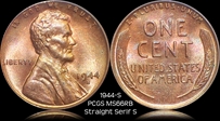 1944-S 1C MS66RB