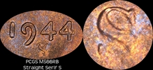 1944-S 1C MS66RB