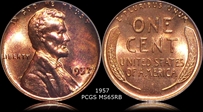 1957 1C MS65RB