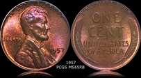 1957 1C MS65RB