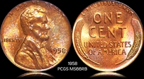 1958 1C MS66RB