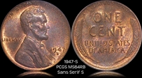 1947-S 1C MS64RB