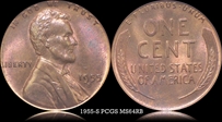 1955-S 1C MS64RB