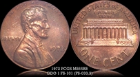 1972 1C Doubled Die Obverse MS65RB