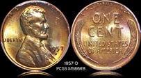 1957-D 1C MS66RB
