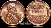 1909-S 1C Lincoln MS64RB