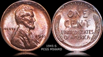 1945-S 1C MS66RD