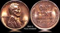 1942-S 1C MS66RB