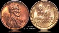 1947-D 1C MS65RB