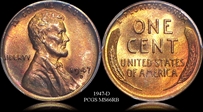 1947-D 1C MS66RB