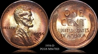 1954-D 1C MS67RB