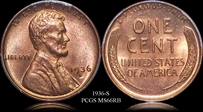 1936-S 1C MS66RB