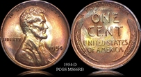1954-D 1C MS66RB