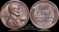 1955 1C Doubled Die Obverse AU58BN