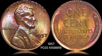 1957 1C MS66RB