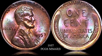 1957 1C MS66RB