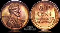 1951-D 1C MS66RB