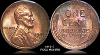 1944-S 1C MS64RB