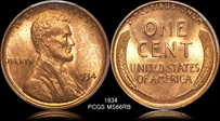 1934 1C MS66RB