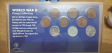 1943 P+D+S, 1944 P+D+S, 1945 P+D+S 1c WW2 penny set 