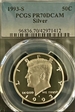 1993-S 50C Silver PR70DCAM
