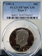 1981-S 50C Type 1 PR70DCAM