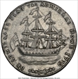 1779 Medal Rhode Island, Wreath Below Ship Pewter AU58