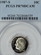 1987-S 10C PR70DCAM