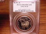 1991-95-P 50C World War II PR69DCAM