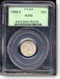 1865-S 10C AU58