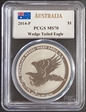2014-P $1 Wedge Tailed Eagle Mercanti Signature MS70