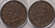 1849 1/2C AU58BN
