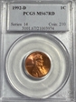 1992-D 1C MS67RD