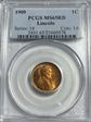 1909 1C Lincoln MS65RD