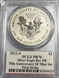 2012-S $1 Silver Eagle Rev PR  75th Anniversary SF Mint Set First Strike PR70