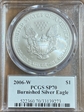 2006-W $1 Burnished Silver Eagle Mercanti Signature SP70