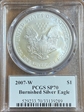 2007-W $1 Burnished Silver Eagle Mercanti Signature SP70