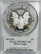 2015-W $1 Silver Eagle Mercanti Flag Signature PR70DCAM