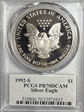 1992-S $1 Silver Eagle Mercanti Signature PR70DCAM