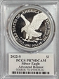 2022-S $1 Silver Eagle Advanced Release Emily Damstra Flag PR70DCAM